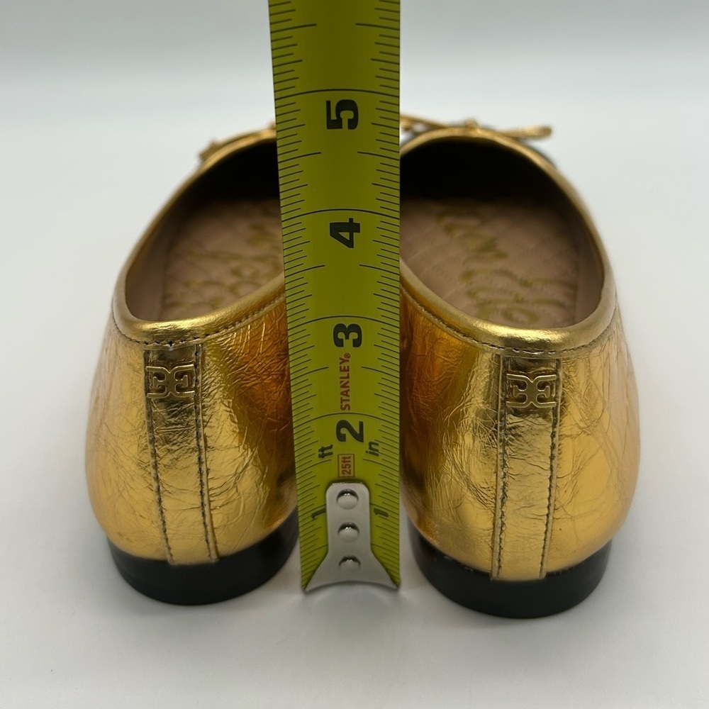 Sam Edelman Marley Gold Black Cap Toe Ballet Flats Women’s Size 7.5M Leather NIB - Picture 8 of 10
